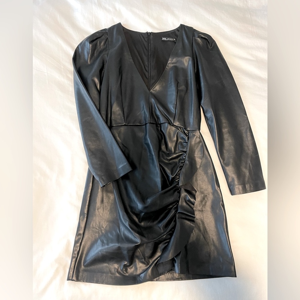 Faux leather dress
